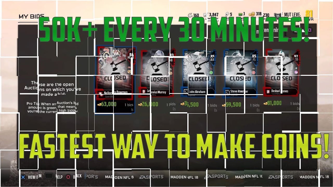 FASTEST WAY TO GET COINS! 50K+ EVERY THIRTY MINUTES!  MUT 18 COIN TIPS!