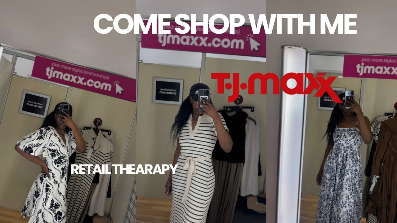 Come shop with me 🛍️ at TJMAXX, retail therapy, girl therapy 🛍️🌸💅🏾trying on cute finds