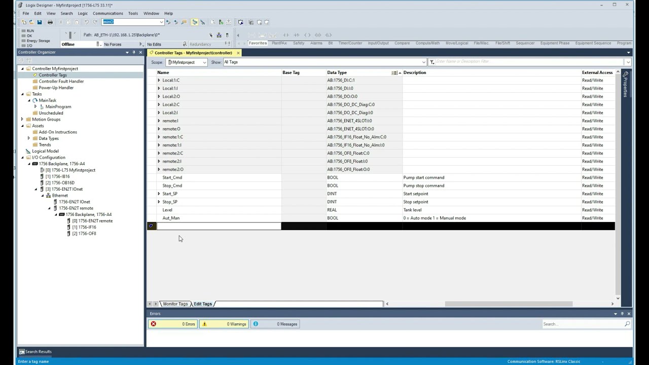 How to add tags in RSLogix5000 Tutorial