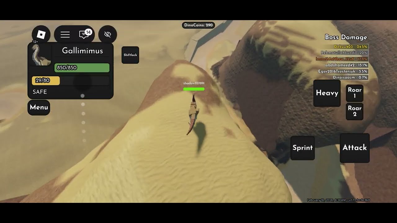 Me Exploring The desert map on JURASSIC BLOCKY!