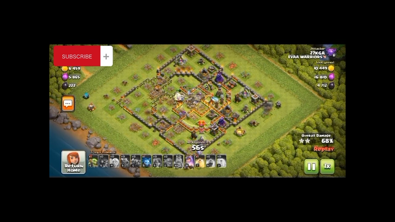CLASH OF CLANS TH10 ATTACK STRATEGY WITHOUT CC troops or siege machine!