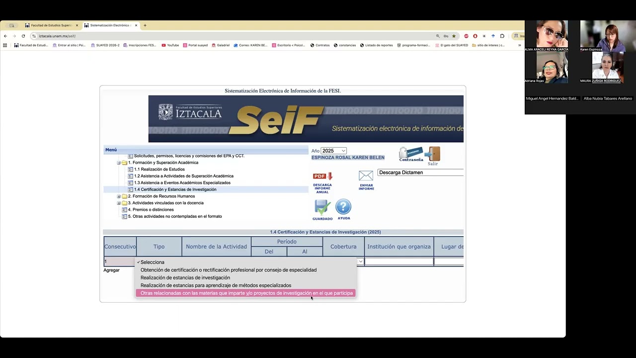 Llenado de informe anual 2025