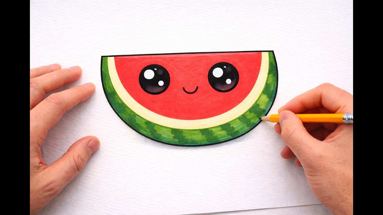 Easy Watermelon Drawing Tutorial for Beginners