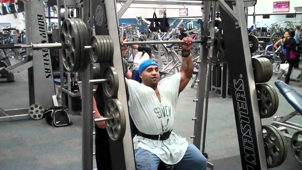 Dennis James shoulder Military presses 315lbs  Dec 28th 2011