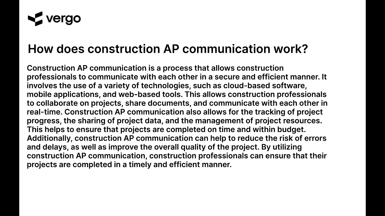 Construction AP Communication Explained