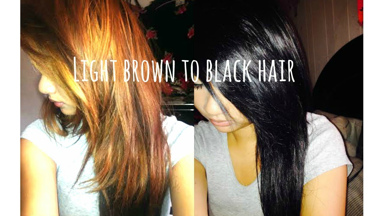 Dying my hair from light brown to black