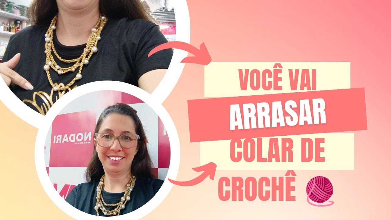 Colar de crochê fácil com pérolas, muito rápido e lindo #passoapasso #croche