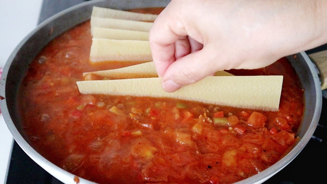 👩‍🍳O KADAR LEZZETLİ OLUYOR Kİ 😋 YİYENLER TAVAYI SİLDİ SÜPÜRDÜ 💃🏻 TAVADA PRATİK LAZANYA TARİFİ 💯