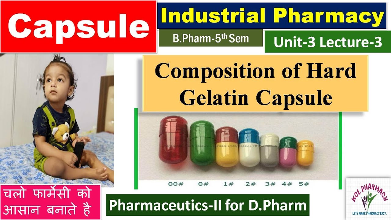 Composition of Hard Gelatin Capsule Shell - L-3 Unit-3 | Industrial Pharmacy 5th Sem | GPAT NIPER