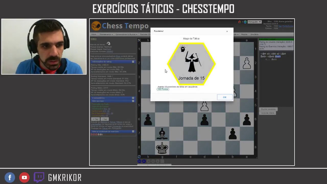 Exercícios #008, Treino de tática no ChessTempo!