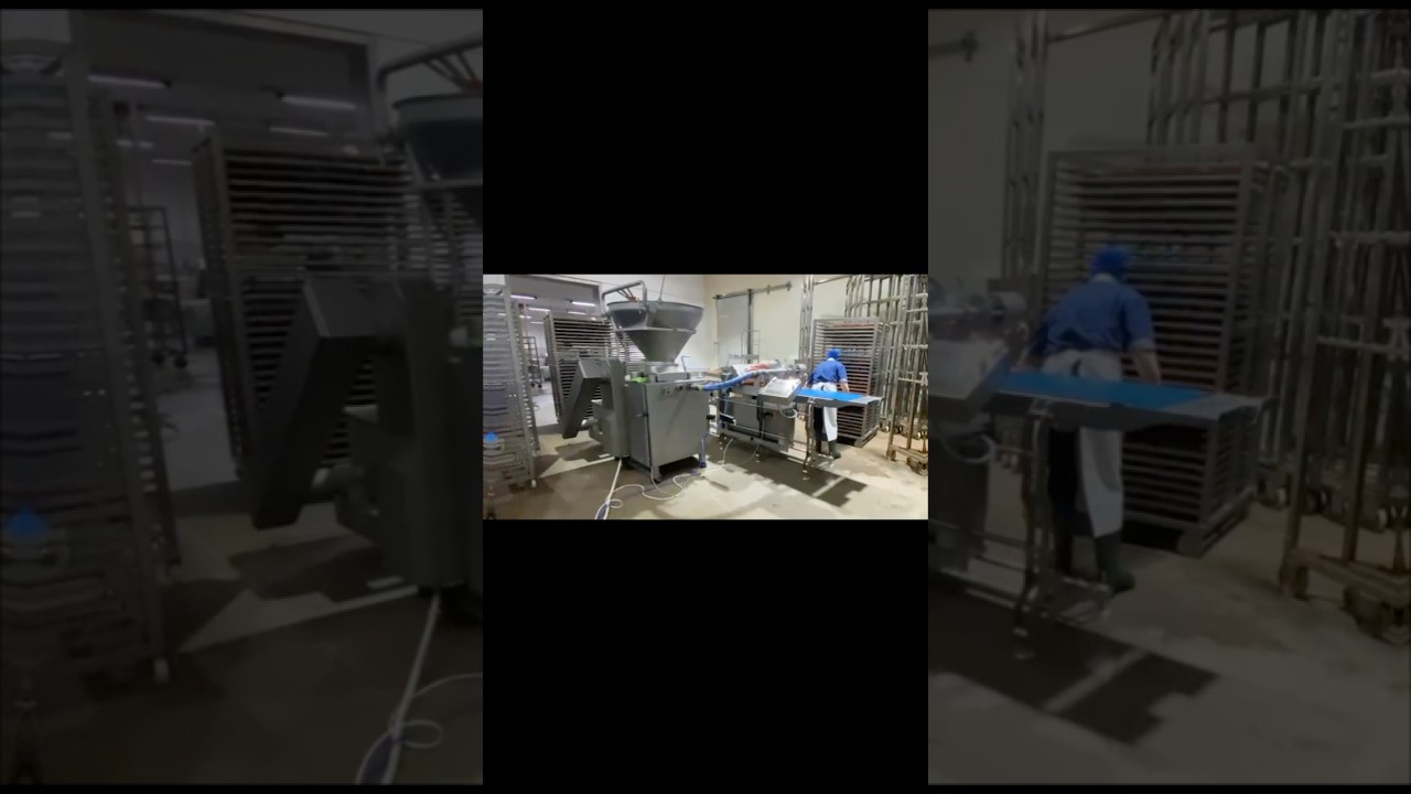 SAS200 system connected to Handtmann filler. Meat sticks without casing. Made in Ukraine 🇺🇦