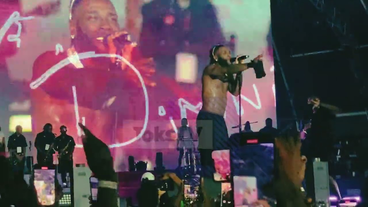 Burna Boy breaks into tears while performing Black Panther theme song  