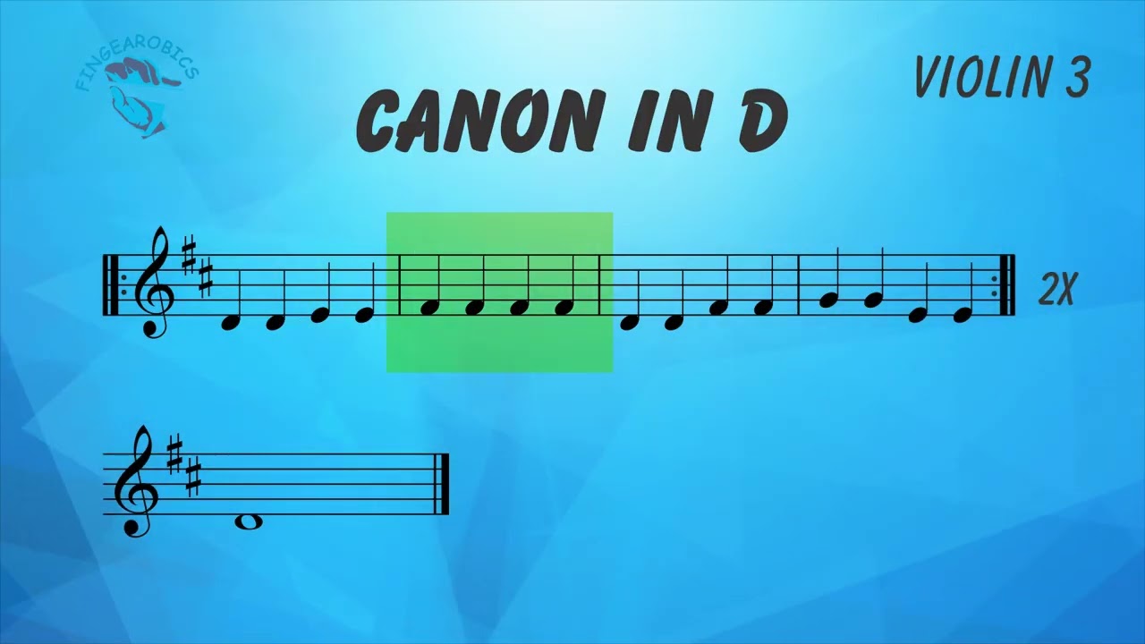 Fingearobics Violin Class Program - Canon in D - Violin 3