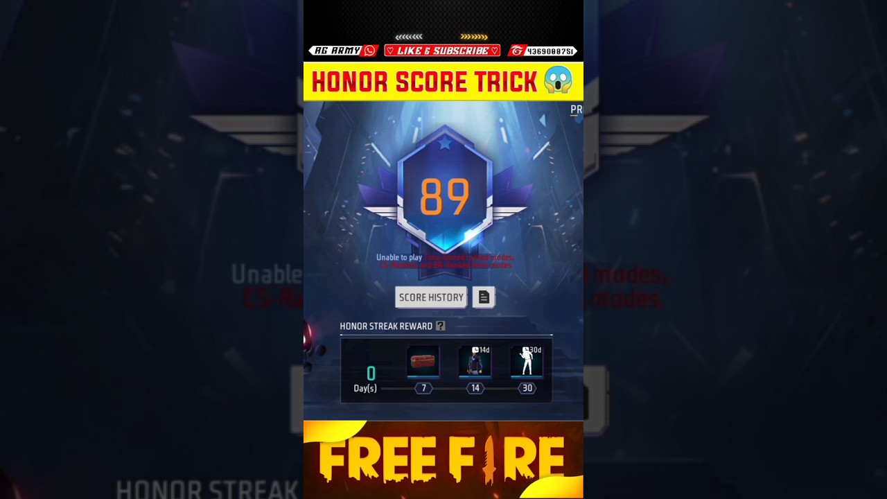 Honor Score Increase Trick 😱 Honor Score Kaise Badhaye | #freefire #viral #shorts