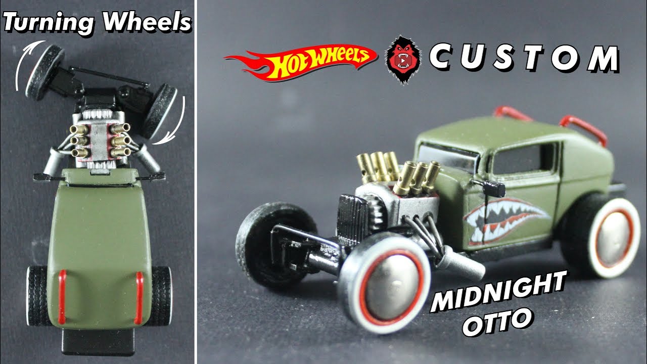 Hot Wheels Custom Midnight Otto Hot Rod (wheels can turn!)