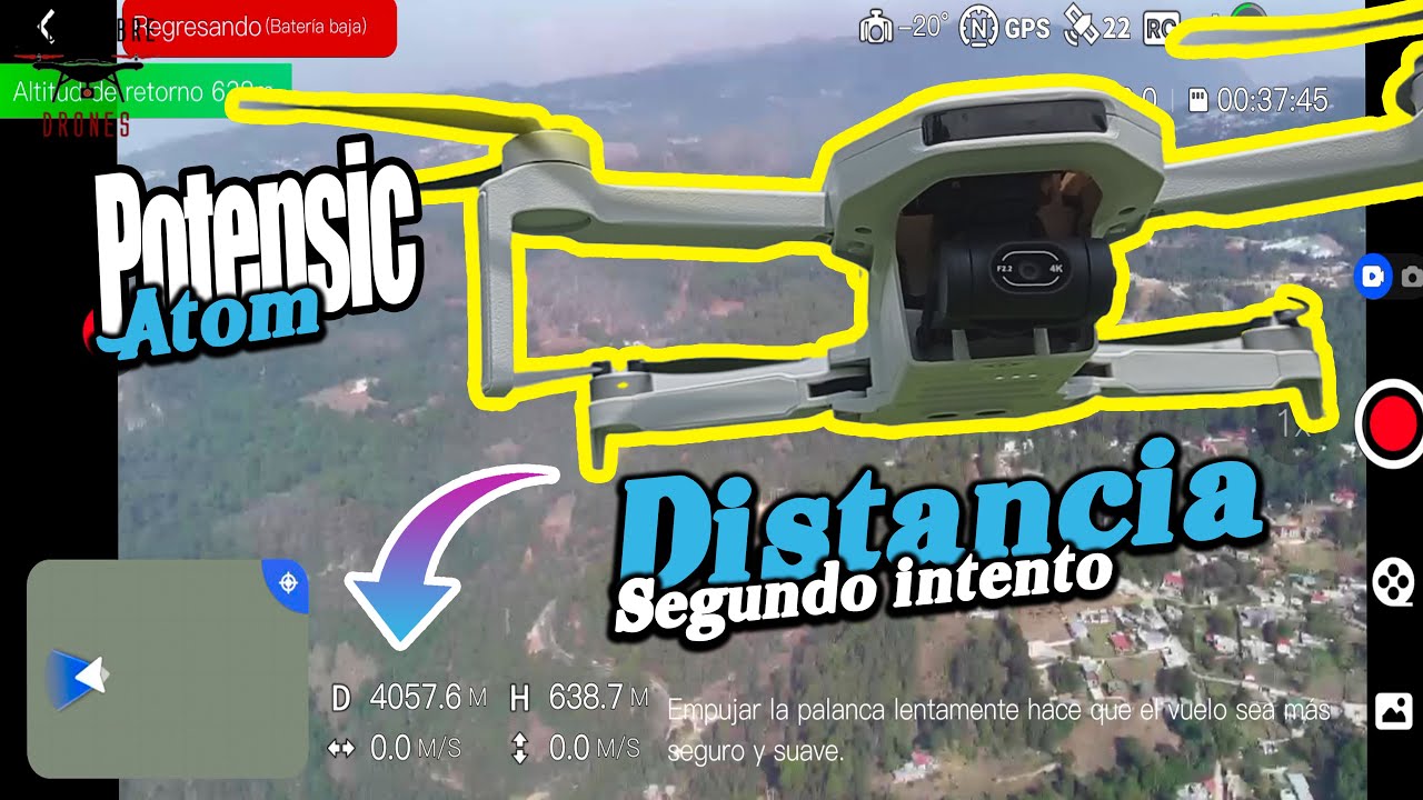 DISTANCIA máxima 2 POTENSIC Atom 🚁 asombroso 😱 el mejor DRON económico principiantes long range