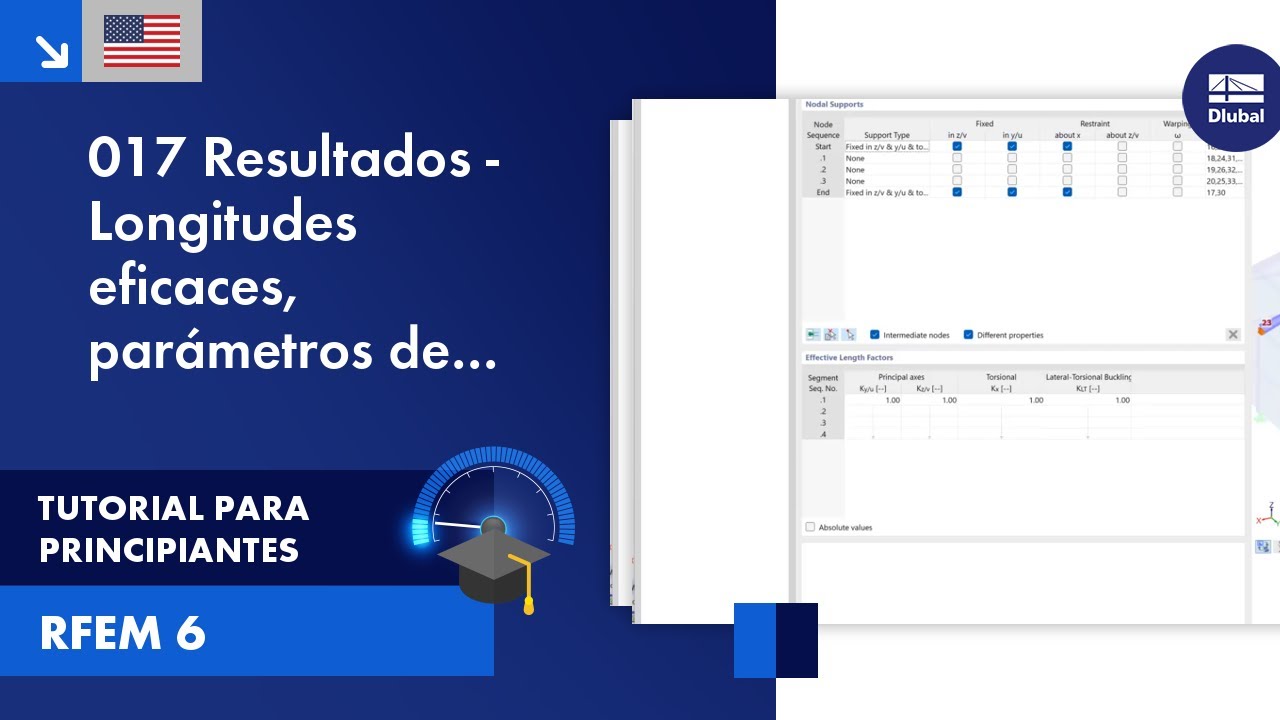[EN] Tutorial de RFEM 6 para principiantes | 017 Dimensionamiento de acero | Effective Lengths  |...