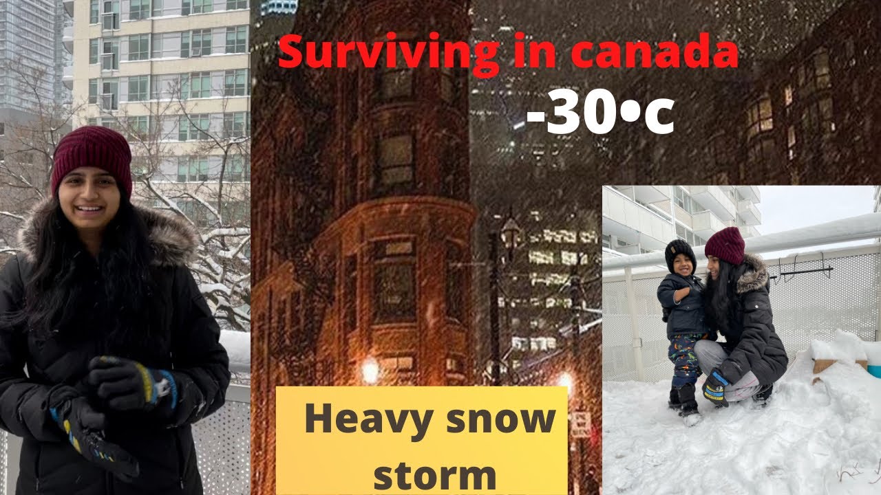 Vlog/ Heavy snow storm in Toronto/ How to survive in Canada Winter🥶/ Adhiumnaanum