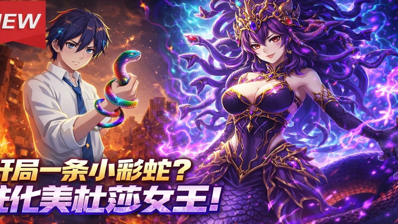 《开局一条小彩蛇？进化美杜莎女王！》众人笑我契约菜花蛇？觉醒神话血脉，终极进化美杜莎女皇！人首蛇身容颜绝世，死亡凝视秒杀全图，SSS级巨龙看一眼当场变石雕。全网单身狗羡慕哭：让你御兽，你却在这养老婆！