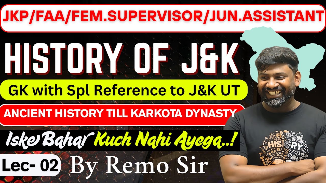 ANCIENT HISTORY TILL KARKOTA||J&K History||History of Jammu & Kashmir for JKSSB Naib Tehsildar| Remo
