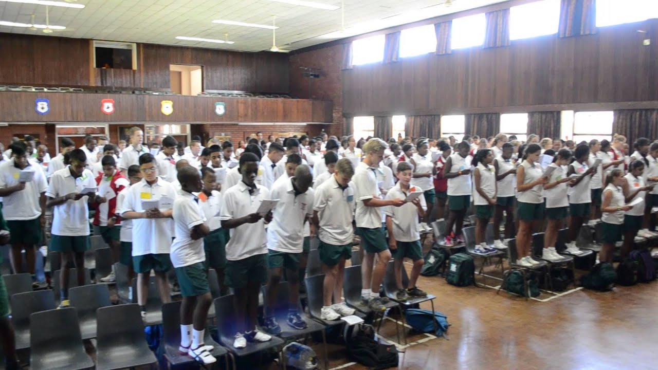 Kingsway High new Grade 8's learn the School Song 2016