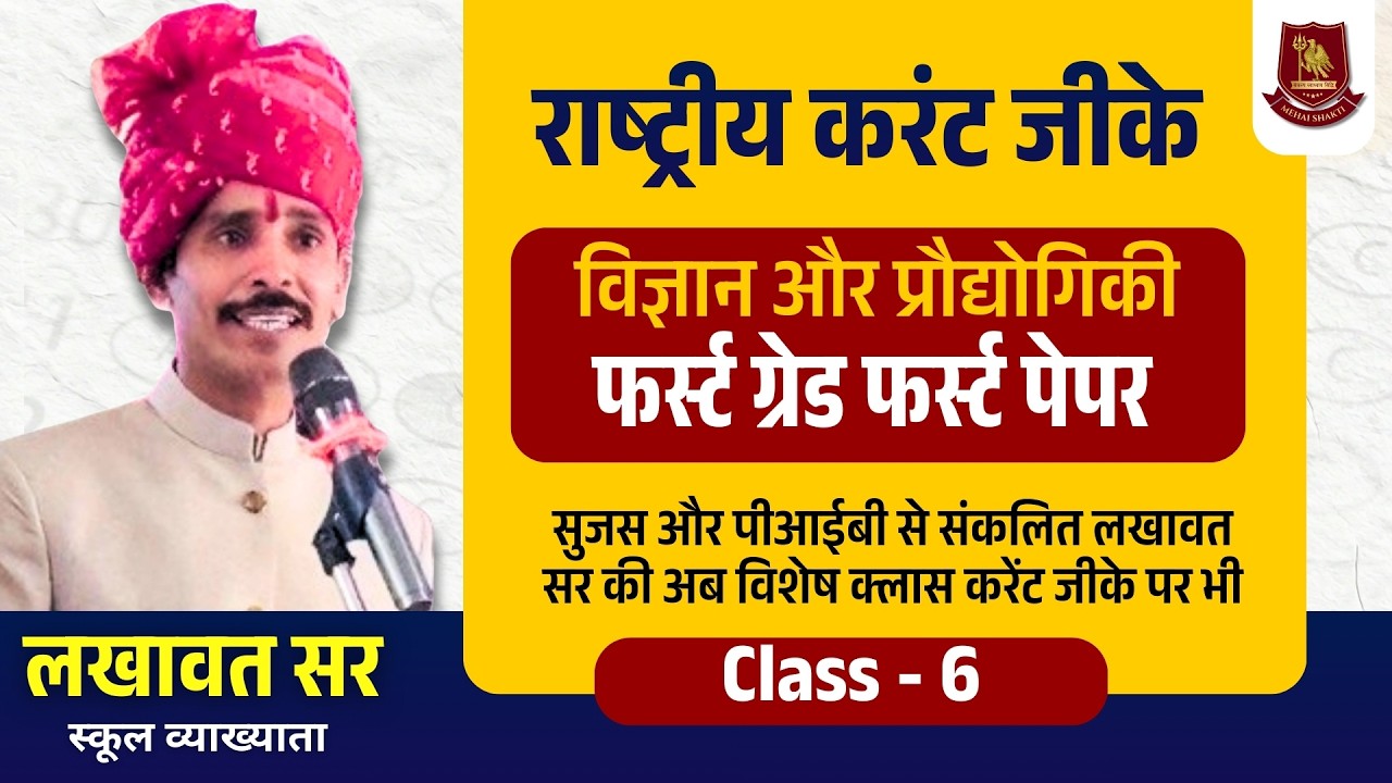 राष्ट्रीय करंट जीके: विज्ञान और प्रौद्योगिकी | RPSC First Grade Paper 1 | Class 6 by Lakhawat Sir