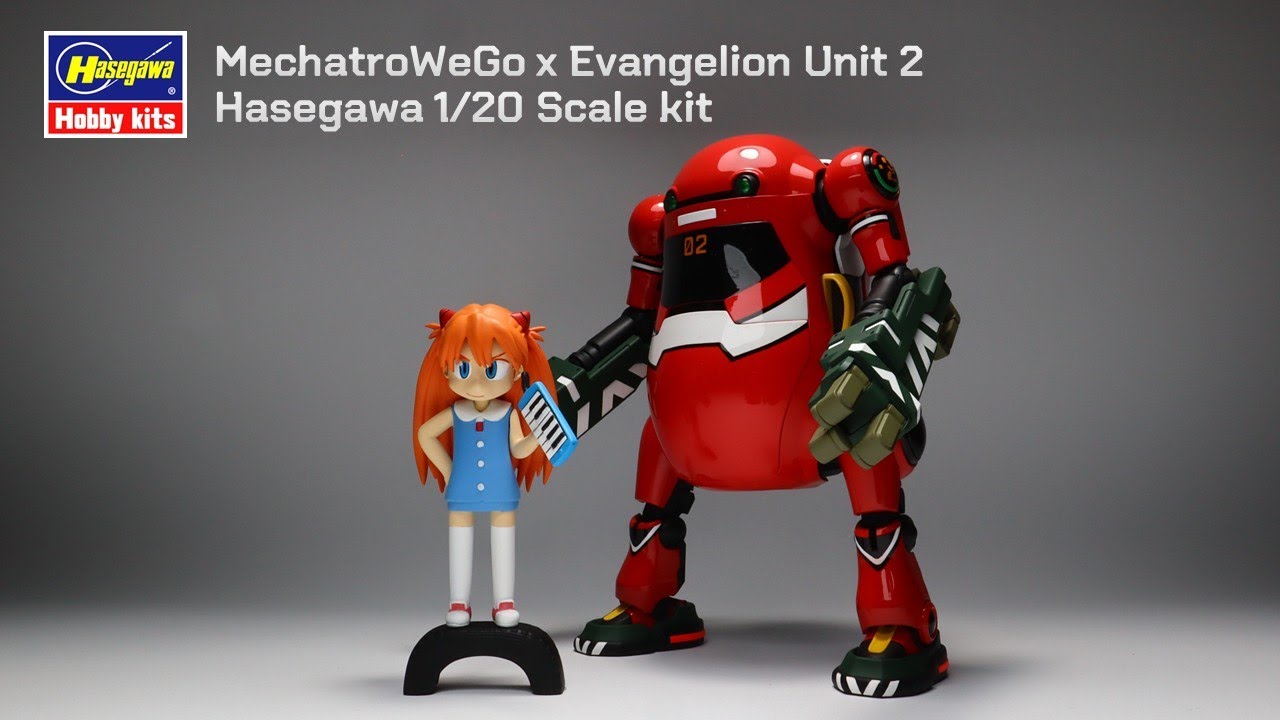[Full Build] MechatroWeGo x Evangelion Unit 2 version with little Asuka -  Hasegawa 1/20 kit