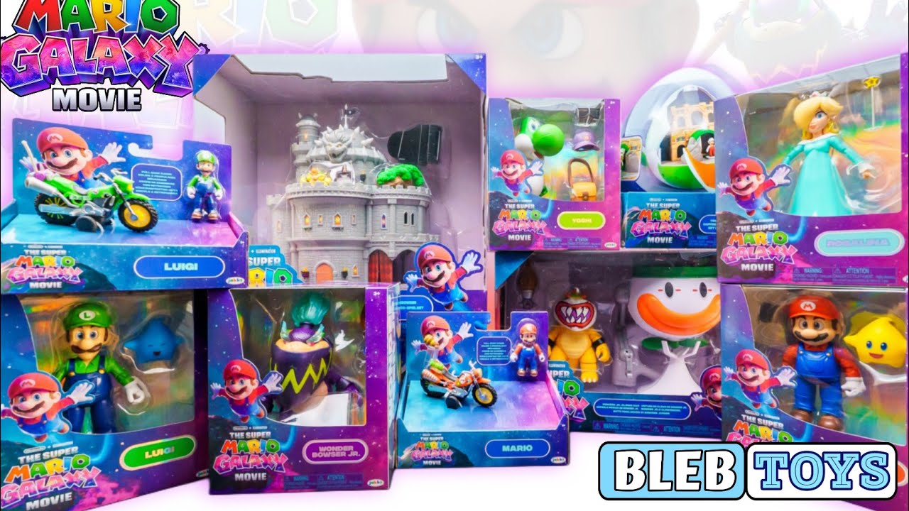 Super Mario Galaxy The Movie Toy Collection ASMR unboxing | Bowsers Castle | Yoshis egg | clown car
