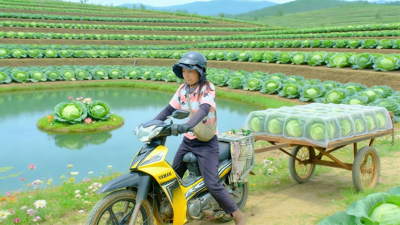 Harvest Cabbage To Sell At The Market – Build Trellises For Climbing Plants, Raise Animals.