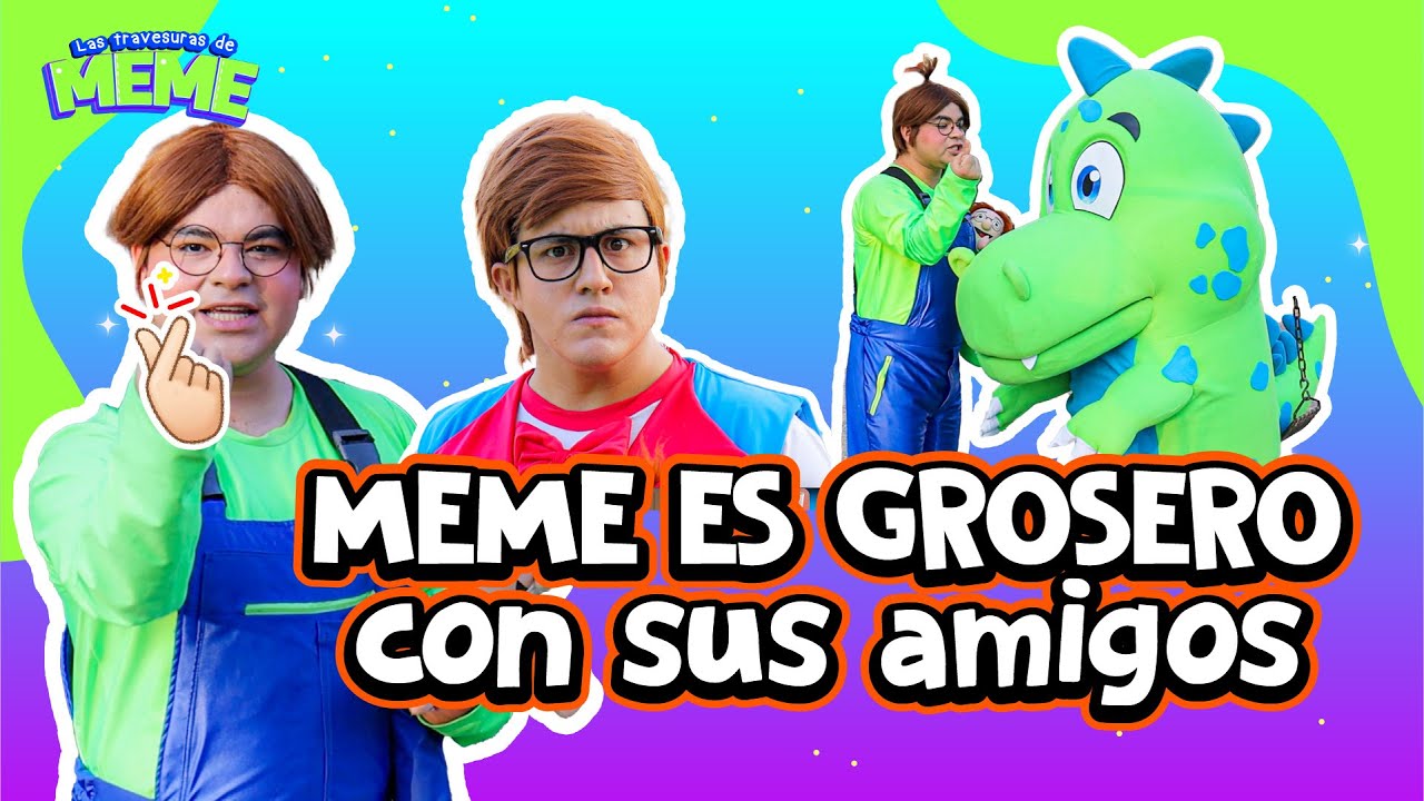 Meme es grosero con el Compañeros | Meme aprende cosas malas | Las Travesuras de Meme