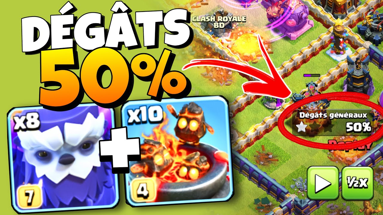💥 50% en 10s avec CETTE COMPO ! La COMPO YÉTI + FOURNAISE qui BROIE tout en HDV17 ! (Clash of Clans)