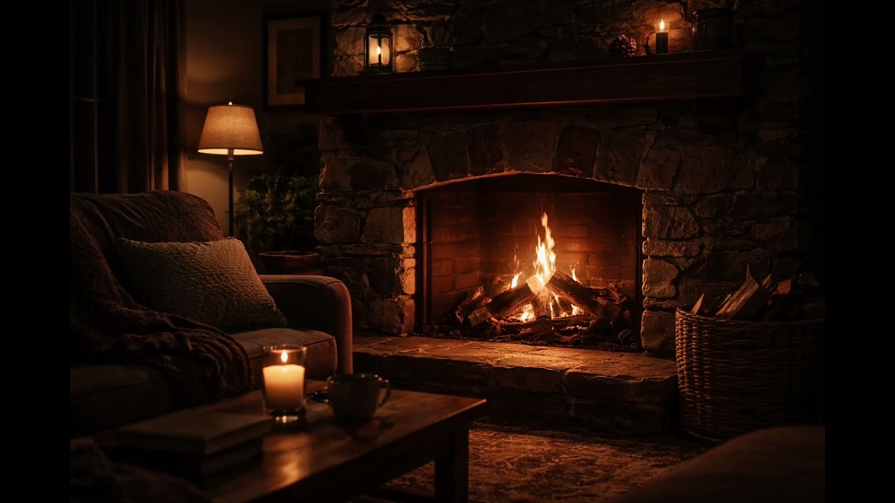 Quiet Fireplace 🔥 Low Crackling Sounds for Deep Sleep (1 Hour)