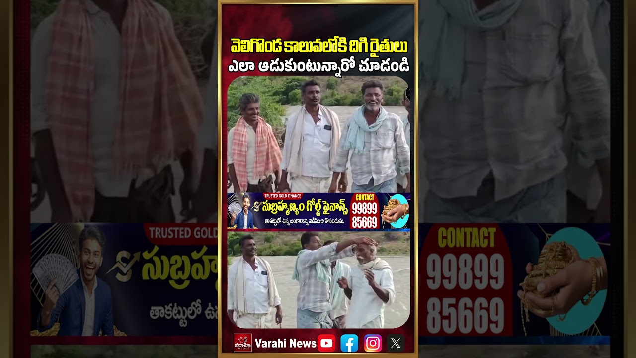 Watch how farmers are having fun in the Veligonda Project canal | Farmers In Veligonda Project Canal