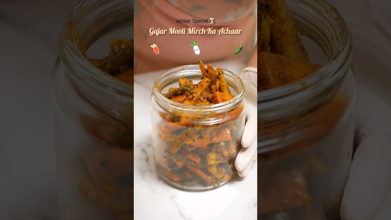 Winter Special Pickle Recipe 🤌 | Gajar Mooli Mirch Ka Achaar 🤌🤤 #shorts