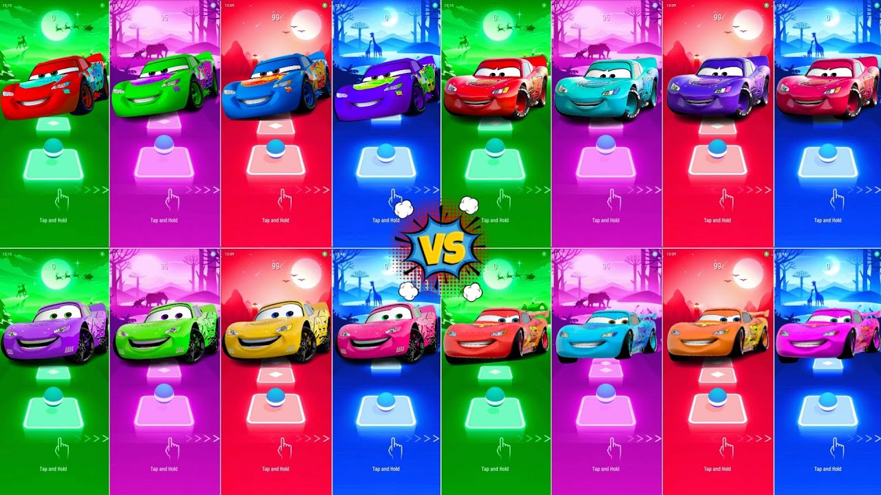 MCQUEEN EATER 🆚 MCQUEEN CARS 🆚 PIXAR CARS 🆚 DISNEY CARS 🎶 |  TILES HOP MEGAMIX 🎯