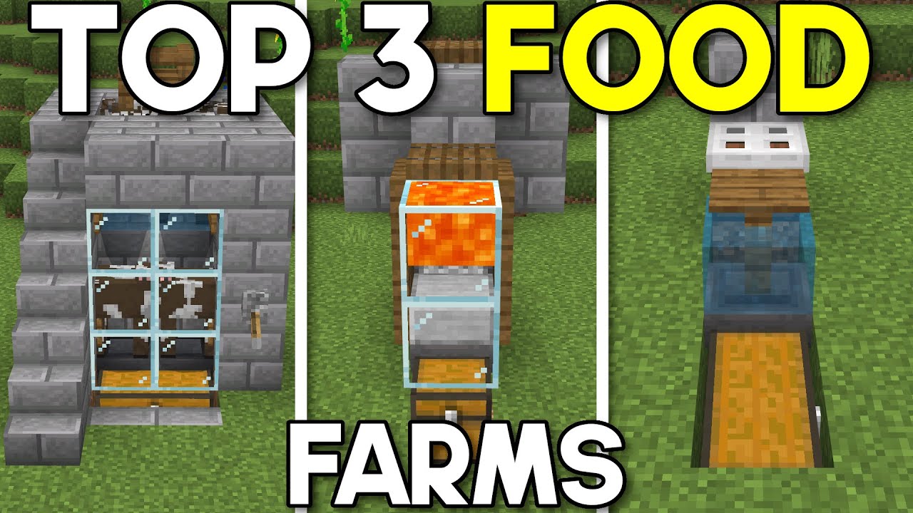 3 EASY Food Farms YOU NEED For Minecraft Bedrock 1.20 (MCPE/Xbox/PS4/Nintendo Switch/Windows10)