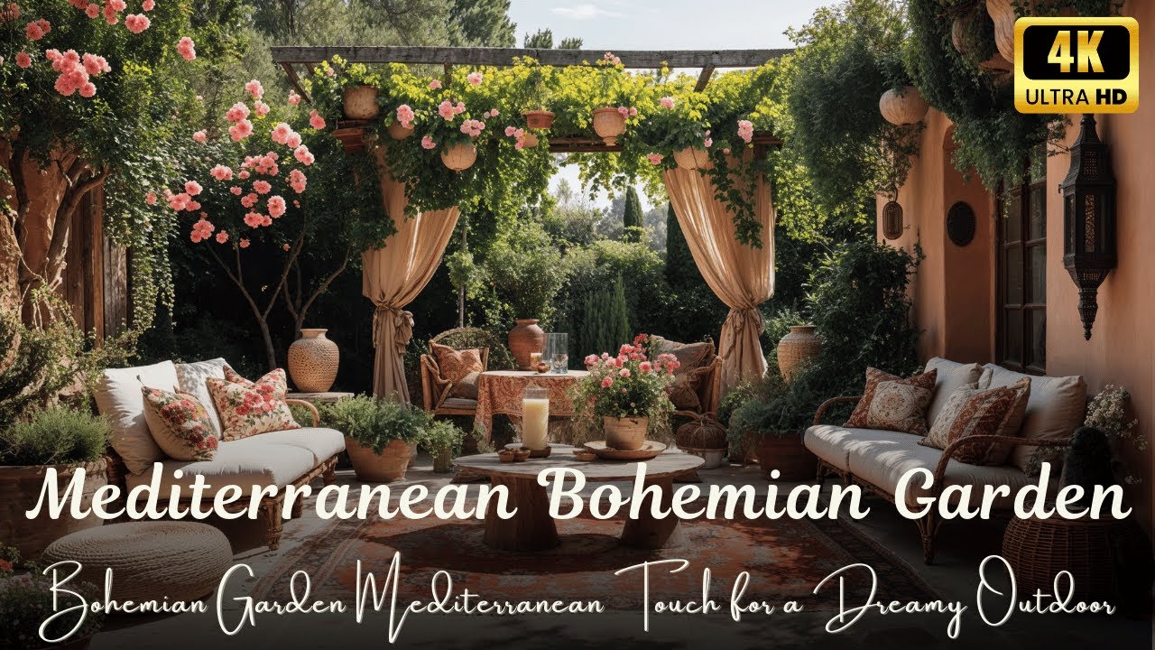 Bohemian Garden Designs with a Mediterranean Touch for a Dreamy Outdoor Space