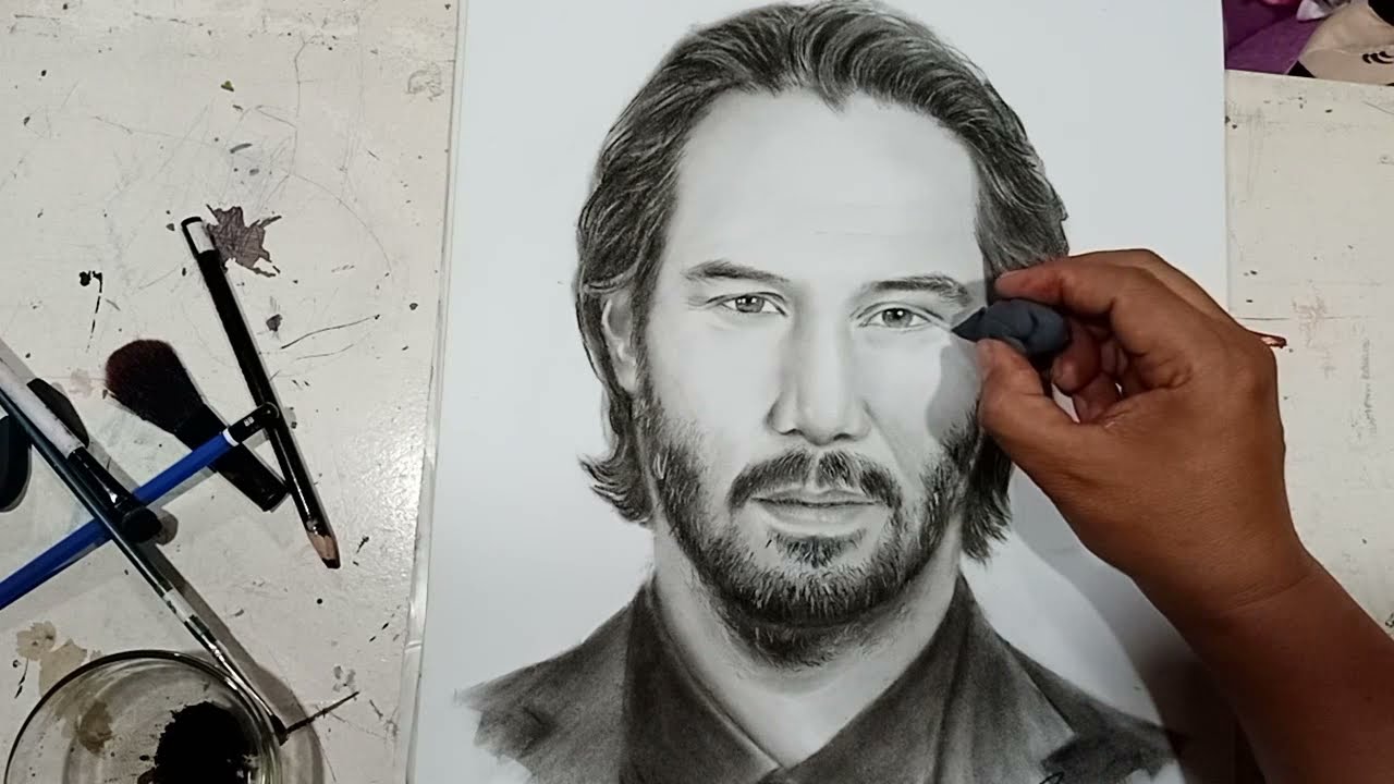 Keanu Reeves | John Wick | Charcoal Drawing