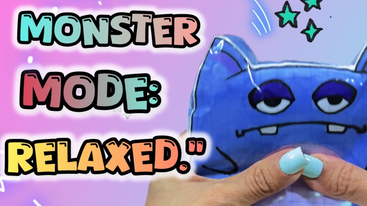 DIY Squishy Monster Stress Toy 🩵😈| Relaxing & Fun Craft for All Ages!”