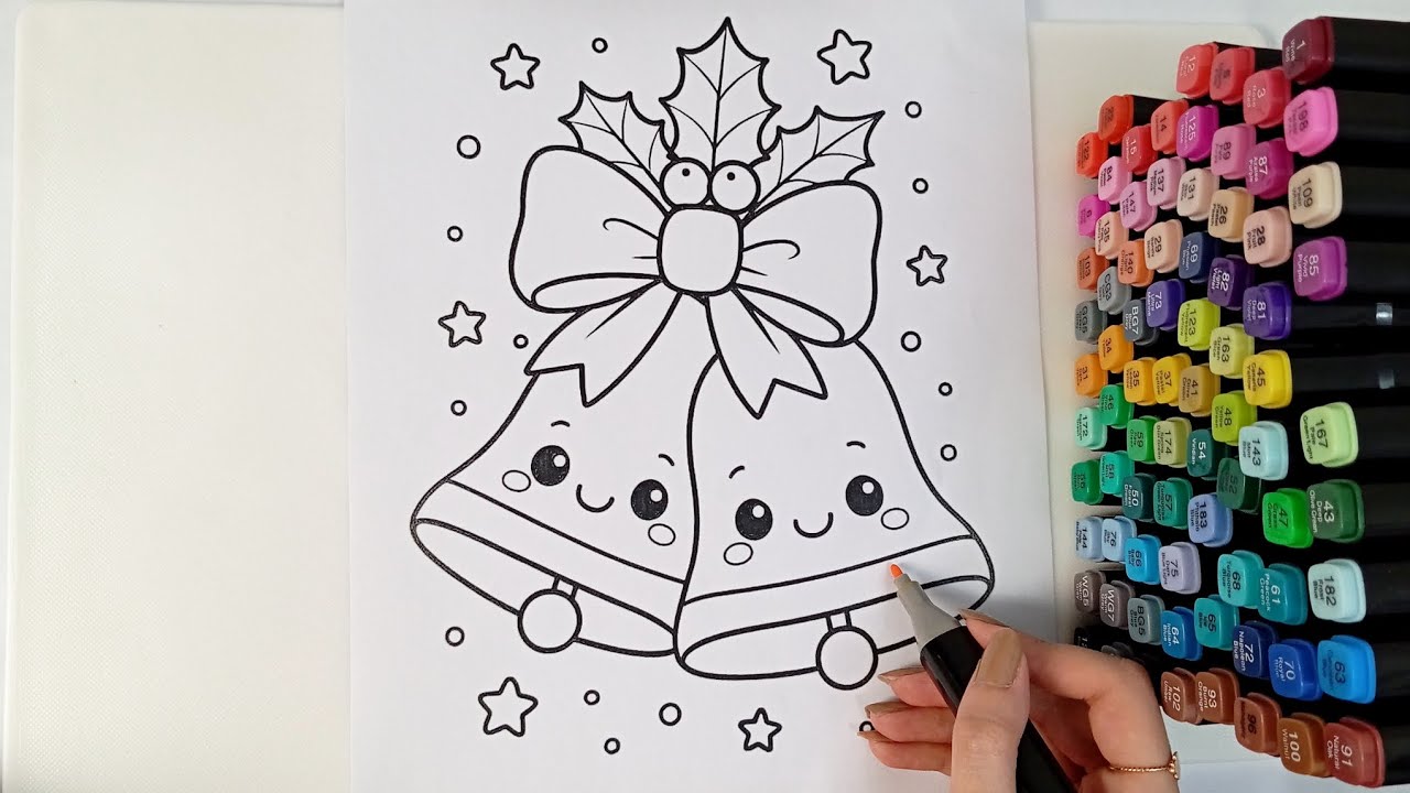 🎄Cute Bell Christmas Coloring ASMR | Relaxing Holiday Art for a Happy New Year 🎁