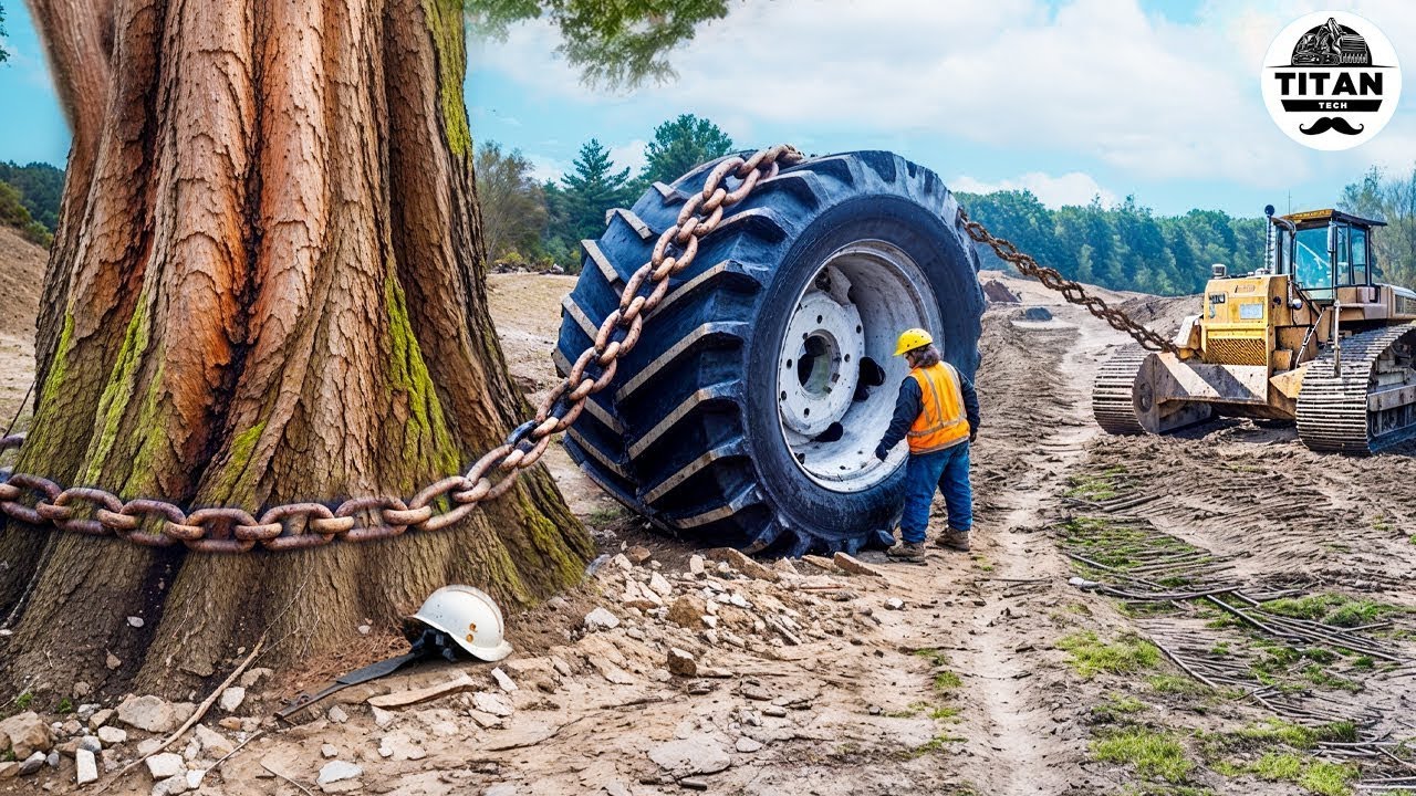 Extreme Dangerous Monster Stump Removal Excavator | Amazing Fastest Wood Chipper Machines #46