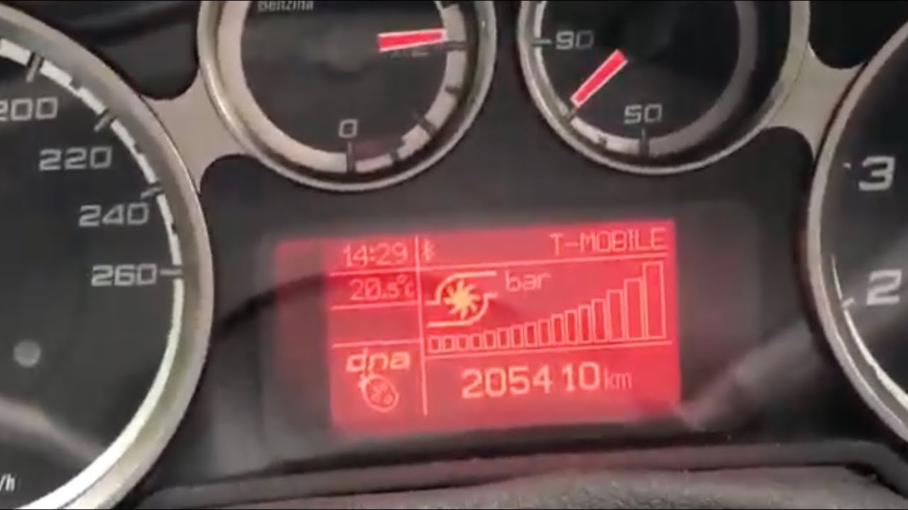 How to turn on boost pressure gauge/digital speedometer Alfa Romeo MiTo/Giuletta