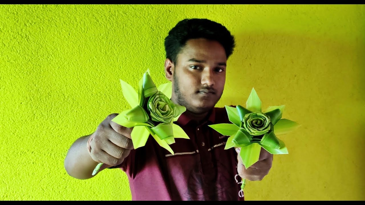 Coconut leaf craft work || नारियल के पत्ते का फूल