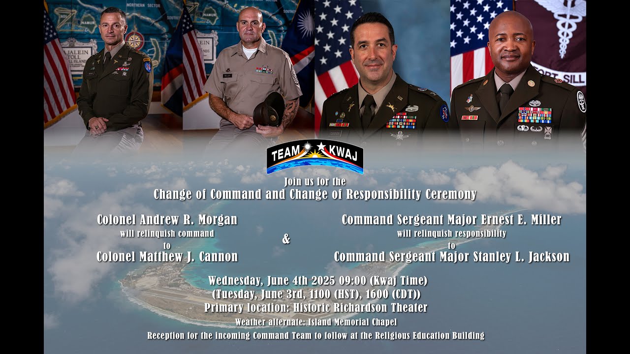 US Army Garrison Kwajalein Atoll Change of Command and Responsibility 2025