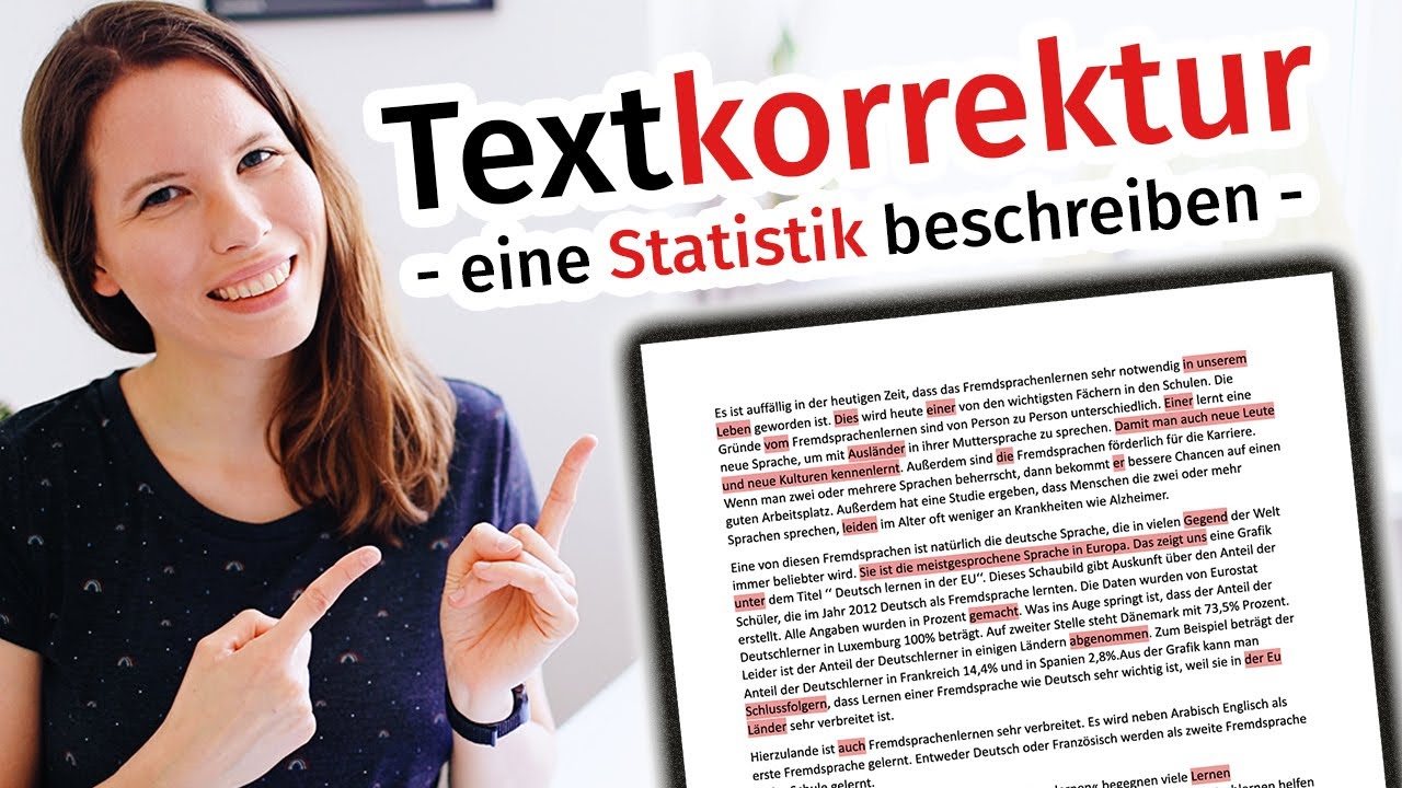 Eine Statistik beschreiben: Textkorrektur (Deutsch B2, C1)