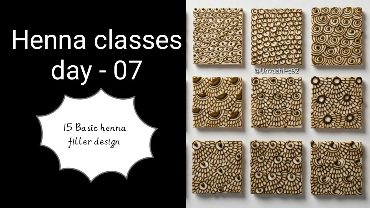 Henna Classes Day - 07 by @Urvashi-c9z | easy basic filler design for beginners| #hennaart 