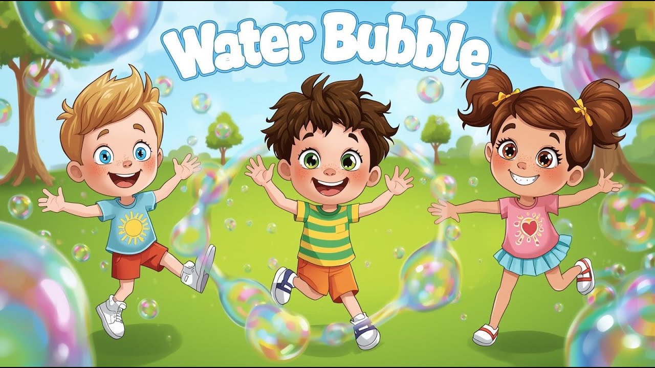 Kids Playing With Water Bubbles Poem | Kindergarten Water Bubbles Song | Nursery Rhymes Poems