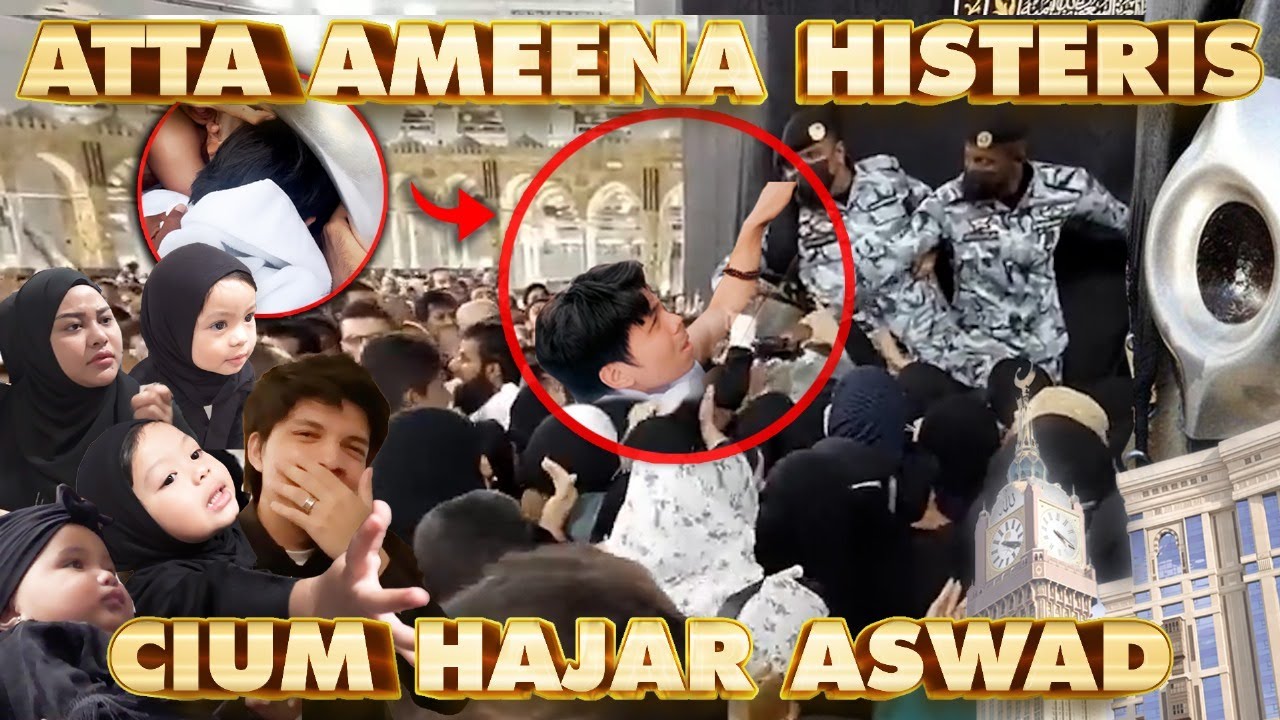 ATTA Ameena CIUM HAJAR ASWAD KA'BAH, NANGIS!! Di Tengah Jutaan orang #TAFUMROH