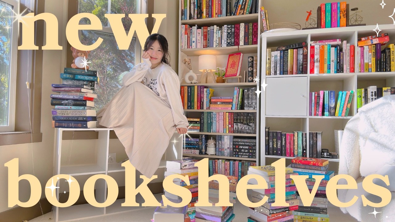 reorganizing my new bookshelves ✨🫶 upgrading my library