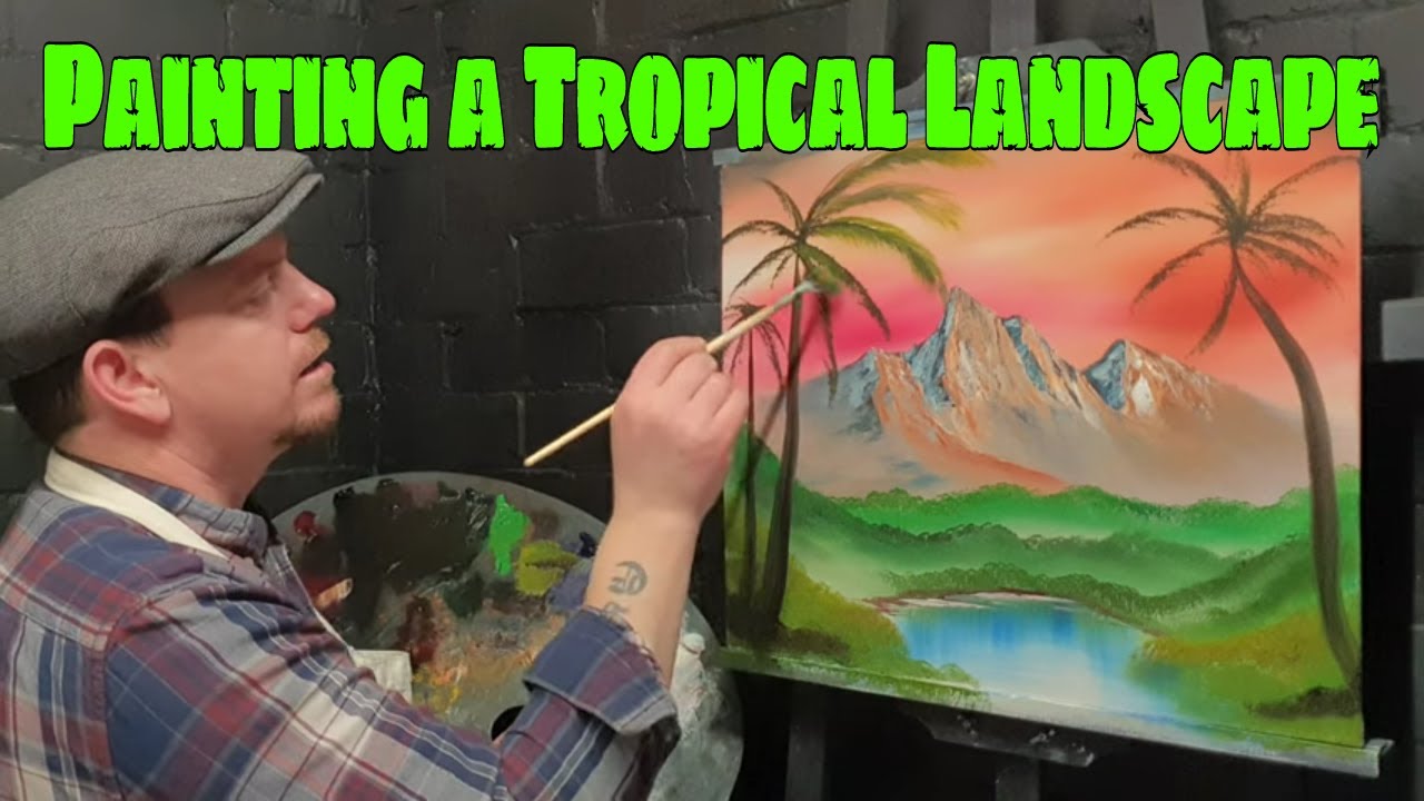 tropical landscape painting tutorial #art #stepbystep